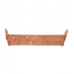 Cesta Retangular com Alça Vertice 27cm x 8cm x 7cm Natural Plástico